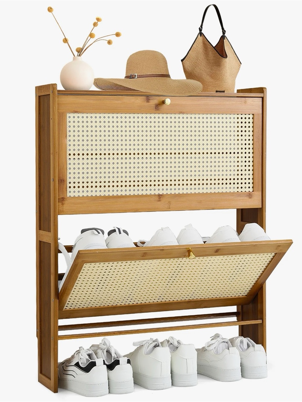 Bamboo and Rattan 2-Tier Shoe Cabinet - Natural BRAND NEW IN BOX 📦 ❗️😍 👞